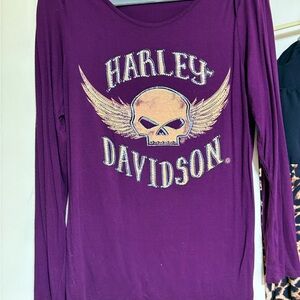 Harley-Davidson maroon Skull Wing Shirt